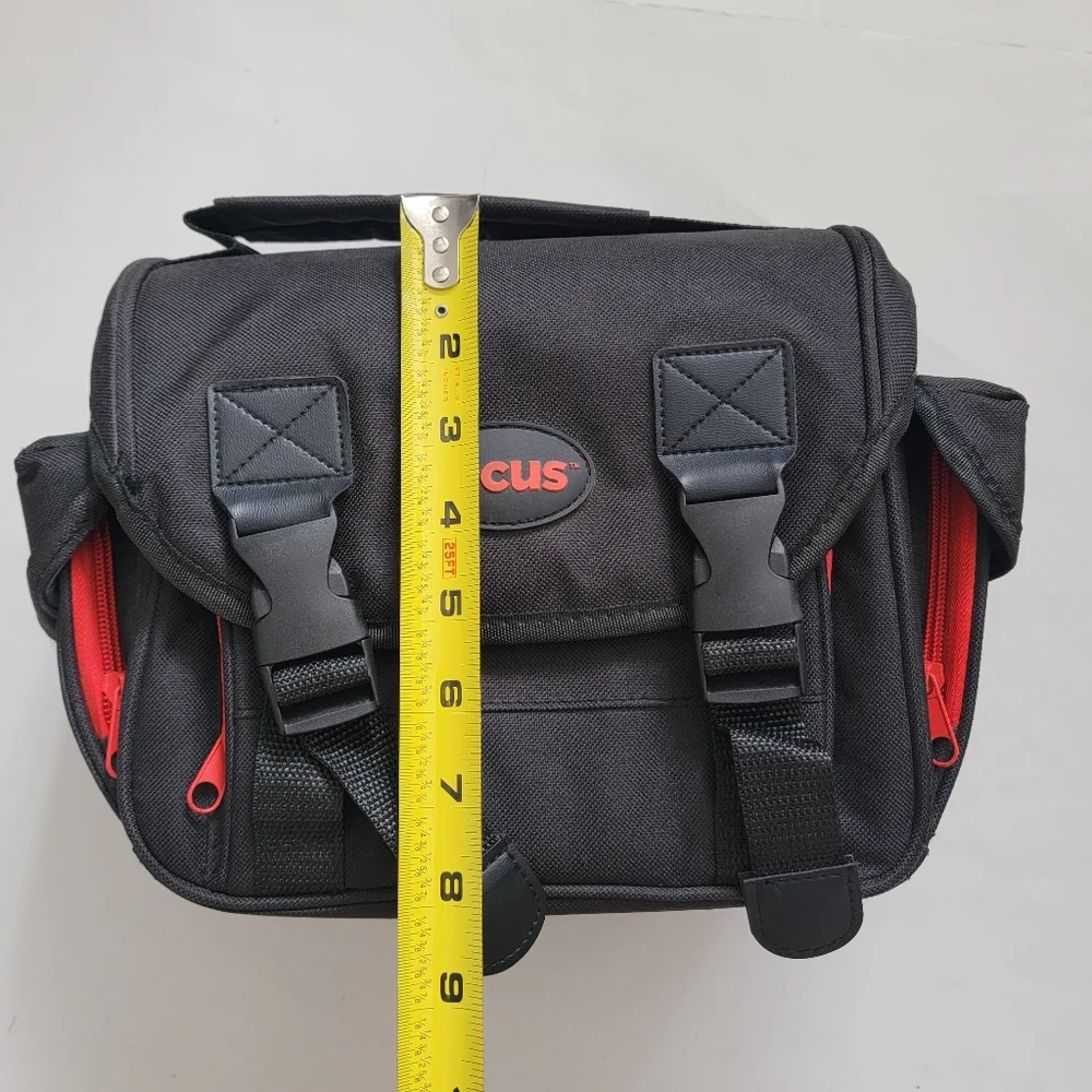 Focus Small DSLR Camera Bag Shoulder Black Pockets NWOT